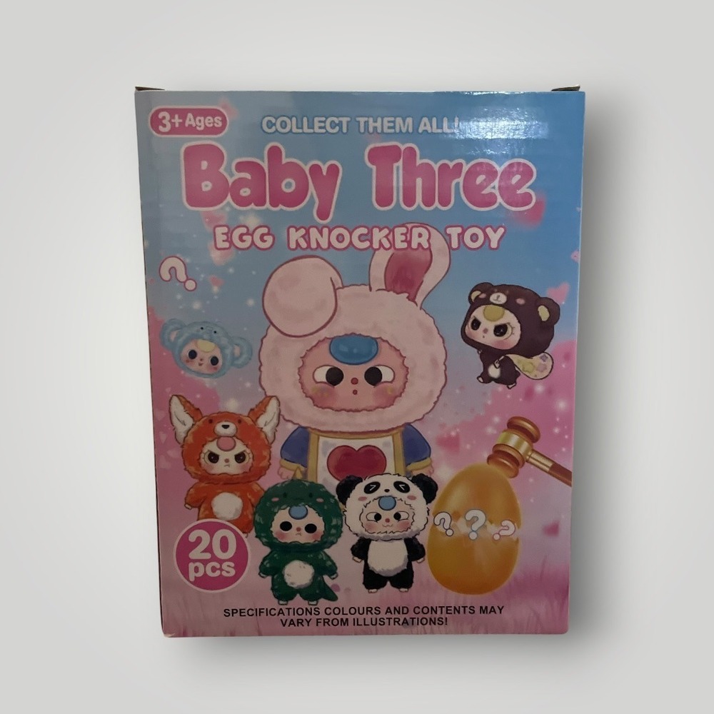 Baby Three Egg Knocker Toy Kids Multicolor 20pcs Mystery Surprise Kawaii Party